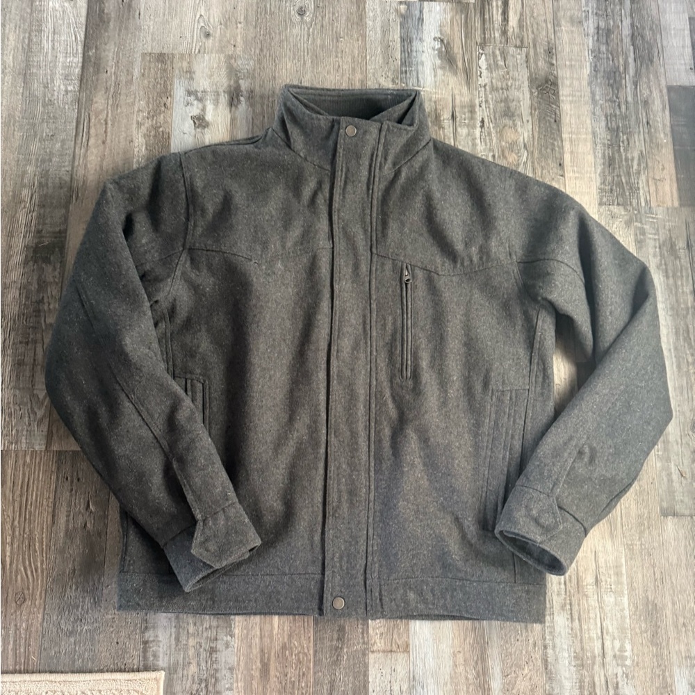 Men's Dark Gray Lightweight Zip-Front Shirt Jacket